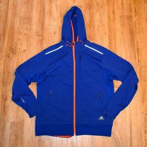 Adidas Adistar Full Zip Hooded Lightweight Jacket Sz LG